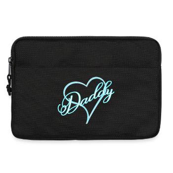 Papa avec coeur garçon bleu - Sacoche pour ordinateur portable 13 pouces - noir - Devant
