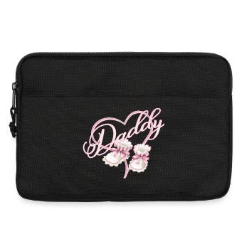 Papa avec fille coeur bébé chaussures rose - Sacoche pour ordinateur portable 13 pouces - noir - Devant