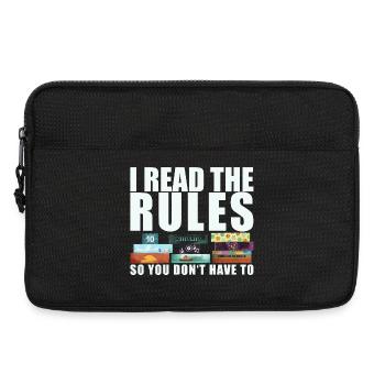 Brettspiele lustiger Spruch - Regeln gelesen - Laptoptasche 13" - Schwarz - Vorne