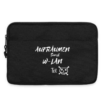 Kreativer Totenkopf mit Textmotivation - Laptoptasche 13" - Schwarz - Vorne