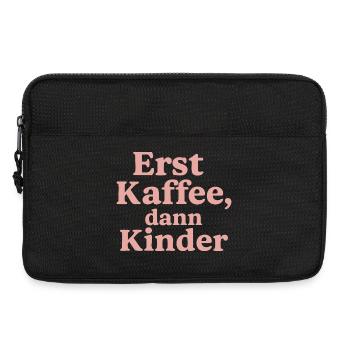 Erst Kaffee, Dann Kinder (rosa) - Laptoptasche 13" - Schwarz - Vorne