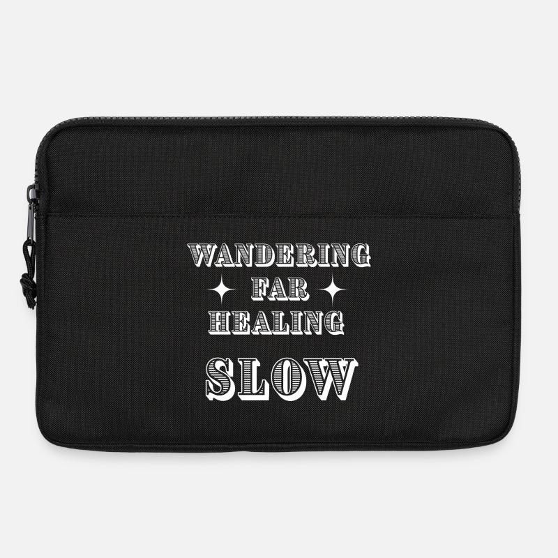 Wandern Weit Heilung Langsam Minimalistisch Zitat Desing - Laptoptasche 13" - Schwarz
