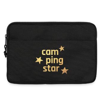 Camping Star Sterne Gold exklusiv Luxus Camper Fan - Laptoptasche 13" - Schwarz - Vorne