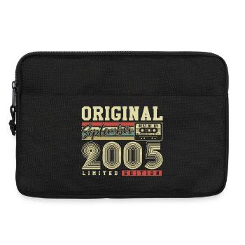 Carte d'anniversaire rétro originale de septembre 2005 - Sacoche pour ordinateur portable 13 pouces - noir - Devant