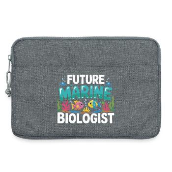 Future Marine Biologist with Fish - Laptop bag 13" - heather grey - Front