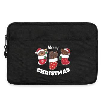 Cute Bears in Christmas Sock for Christmas Bear - Laptop bag 13" - black - Front