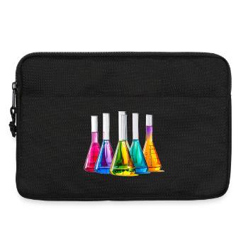 Colourful laboratory bottles in a play of colours - Laptop bag 13" - black - Front