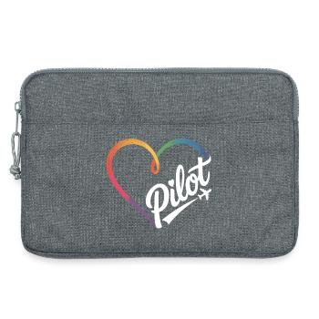 Pilot Herz - Laptoptasche 13" - Grau meliert - Vorne