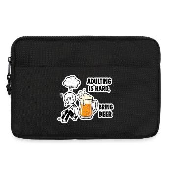 Adulthood is hard, beer helps - Laptop bag 13" - black - Front