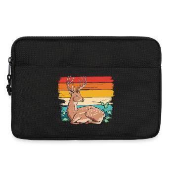 Deer in retro style - Laptop bag 13" - black - Front