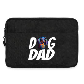 Dackel Hund Papa Aquarell Design Weiner Hund - Laptoptasche 13" - Schwarz - Vorne