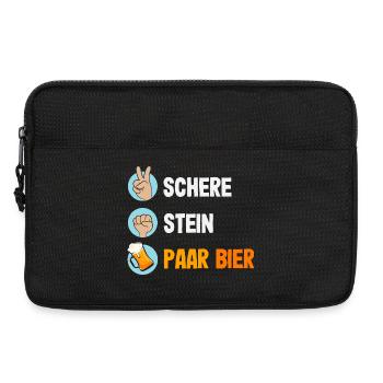 Lustiges Vatertag Geschenk Papa Bier - Laptoptasche 13" - Schwarz - Vorne