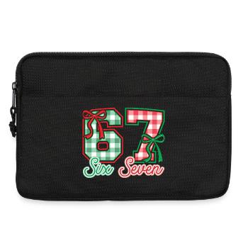 Festive 67 Gingham Bows - Laptop bag 13" - black - Front