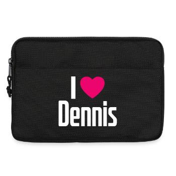 J’aime Dennis Pink Heart J’aime Dennis - Sacoche pour ordinateur portable 13 pouces - noir - Devant