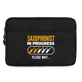 Jazz-saxophon Lustiger Saxophonist In Arbeit - Laptoptasche 13" - Schwarz - Vorne