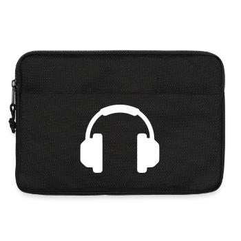 Kopfhörer Musik DJ Gaming Icon Vektor - Laptoptasche 13" - Schwarz - Vorne