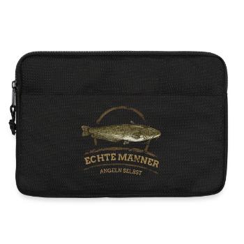 Echte Männer fangen Wels - Laptoptasche 13" - Schwarz - Vorne