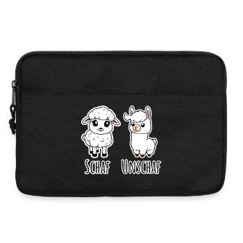 Schaf und nicht Schaf (Unschaf) - Lama kein Schaf - Laptoptasche 13" - Schwarz - Vorne