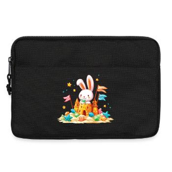 Häschen am Strand Sandkasten - Laptoptasche 13" - Schwarz - Vorne