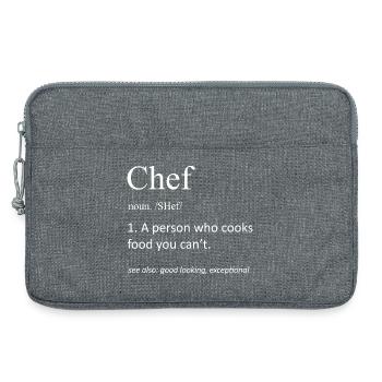 Définition du chef : Fille culinaire drôle Papa - Sacoche pour ordinateur portable 13 pouces - gris chiné - Devant