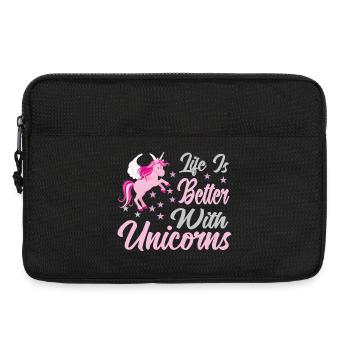 Life is better with unicorns - Laptop bag 13" - black - Front