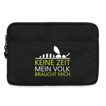 Keine Zeit mein Volk braucht mich Imker Imkerei - Laptoptasche 13" - Schwarz - Vorne
