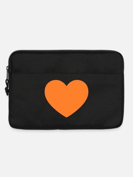 orangenes Herz orangen Geschenk Valentinstag - Laptoptasche 13" - Schwarz