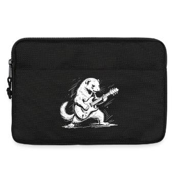 Ferret with rock style guitar - Laptop bag 13" - black - Front