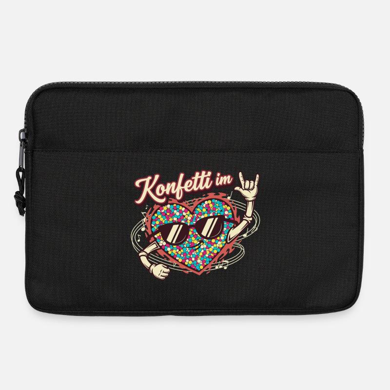 Konfetti im Herzen - Lustiges Geschenk - Laptoptasche 13" - Schwarz