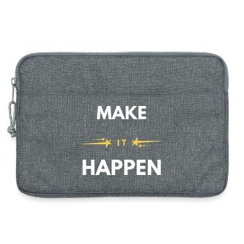 Mach es möglich – minimales motivierendes Zitat - Laptoptasche 13" - Grau meliert - Vorne