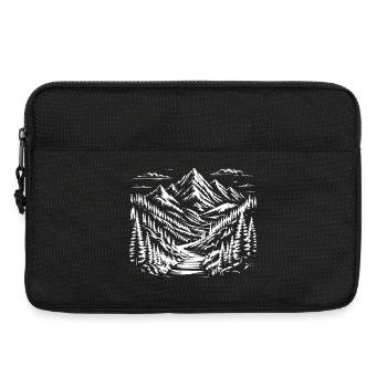 Mountain sketch landscape - Laptop bag 13" - black - Front