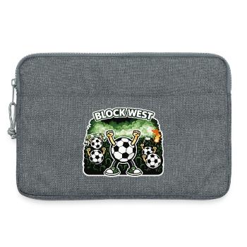 Bloc Ouest | Maillot de supporter de football – Curve & Stade - Sacoche pour ordinateur portable 13 pouces - gris chiné - Devant