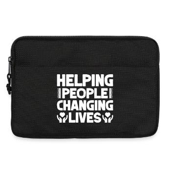 Social Worker Quote Helping People Changing Lives - Laptop bag 13" - black - Front