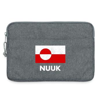 Greenland Flag - Nuuk - Grönland - Denmark Danmark - Laptoptasche 13" - Grau meliert - Vorne