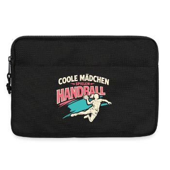 Joueuse de handball mignonne, fille cadeau - Sacoche pour ordinateur portable 13 pouces - noir - Devant