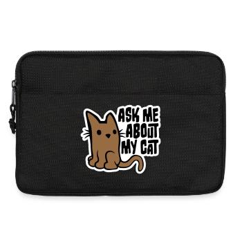 Demandez-moi pour mon chat Chat Amour des animaux Animaux - Sacoche pour ordinateur portable 13 pouces - noir - Devant