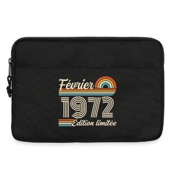 Born in February 1972 | 54th Anniversary - Laptop bag 13" - black - Front