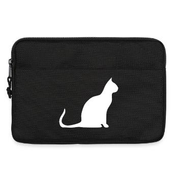 Katze Silhouette Minimal Design Cat Lover - Laptoptasche 13" - Schwarz - Vorne