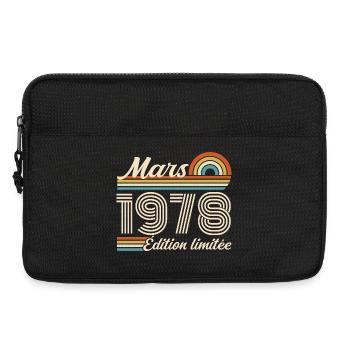 48. Geburtstagsgeschenk – Geboren im März 1978 - Laptoptasche 13" - Schwarz - Vorne