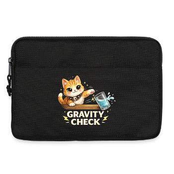 Gravity Check Katze lustiger Spruch - Laptoptasche 13" - Schwarz - Vorne