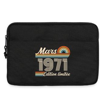 55th Birthday Gift - Born in March 1971 - Laptop bag 13" - black - Front