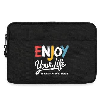 T-shirt Enjoy Your Life – Dire de la gratitude - Sacoche pour ordinateur portable 13 pouces - noir - Devant