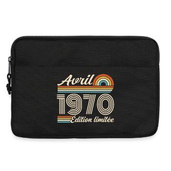  Avril 1970 anniversaire rétro 1970 April 1970 - Sacoche pour ordinateur portable 13 pouces - noir - Devant