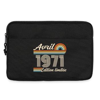  Avril 1971 anniversaire rétro 1971 April 1971 - Sacoche pour ordinateur portable 13 pouces - noir - Devant