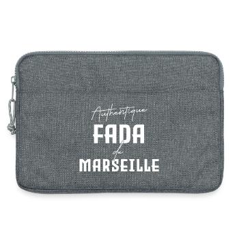 Fada de Marseille Humour Marseillais sud Provence - Sacoche pour ordinateur portable 13 pouces - gris chiné - Devant