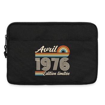  Avril 1976 anniversaire rétro 1976 April 1976 - Sacoche pour ordinateur portable 13 pouces - noir - Devant