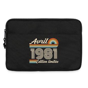 April 1981 Retro Geburtstag 1981 April 1981 - Laptoptasche 13" - Schwarz - Vorne