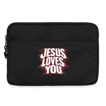 Jesus loves you - Laptoptasche 13" - Schwarz - Vorne