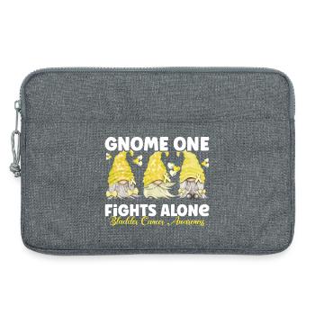 Gnome One combat seul le cancer de la vessie jaune - Sacoche pour ordinateur portable 13 pouces - gris chiné - Devant