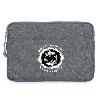 Koi Fish Yin Yang Angler Saying Shirt - Laptop bag 13" - heather grey - Front